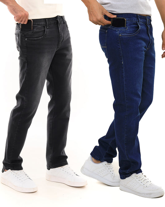 Kit com calças masculinas jeans com bolso celular