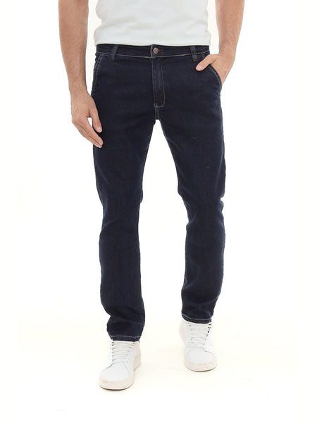 Calça Jeans PRS Sport Fino Básica Escura Sem Bolso Celular