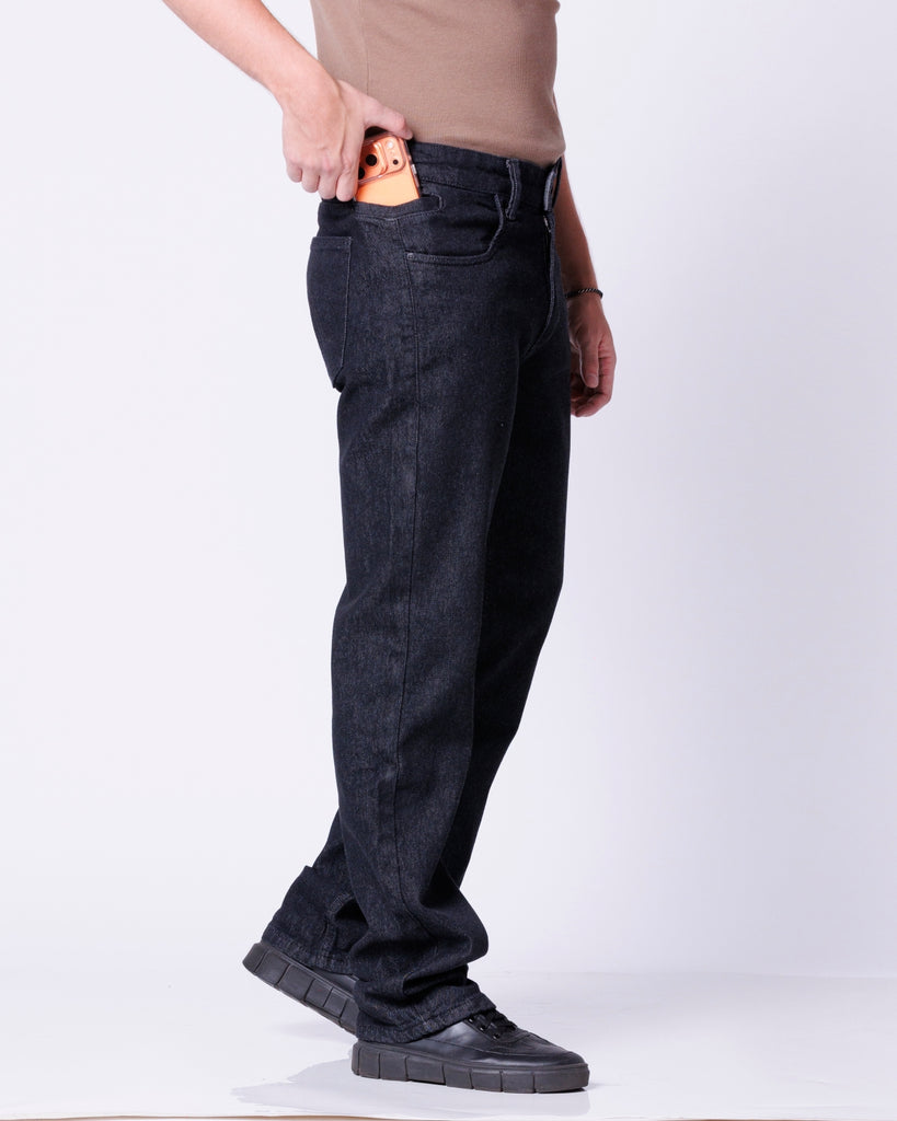 Calça Jeans Cowboy Masculina Country com Bolso Celular Preta