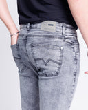 Calça Jeans PRS Skinny Black Marmorizada Com Bolso Celular