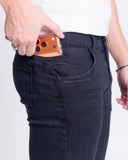 Calça Jeans PRS Skinny Preta Com Bolso Celular