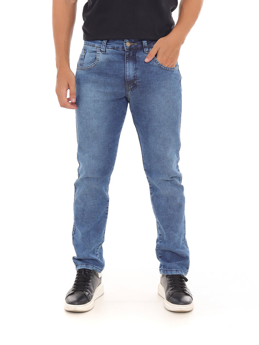 Calça jeans masculina azul médio
