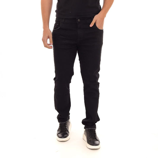 Calça jeans masculina preta tradicional