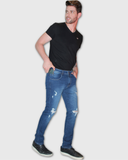 Calça Jeans PRS Skinny Destroyer Com Bolso Celular