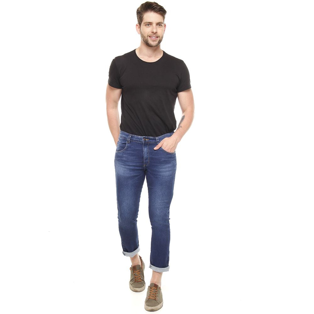 Calça Jeans PRS Super Skinny Blue Denim Com Bolso Celular